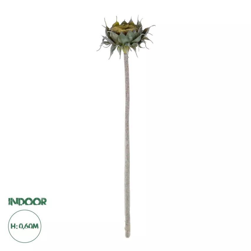 Τεχνητός Κήπος GREEN SUNFLOWER BRANCH  Τεχνητό Διακοσμητικό Κλαδί Ηλιοτρόπιο Πράσινο Y60cm