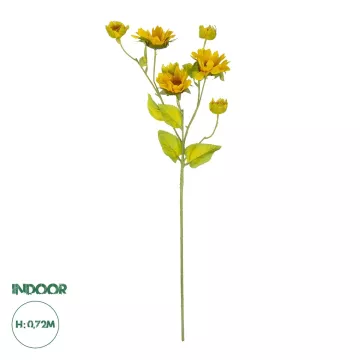 Τεχνητός Κήπος YELLOW SUNFLOWER BRANCH  Τεχνητό Διακοσμητικό Κλαδί Ηλιοτρόπιο Κίτρινο Y72cm