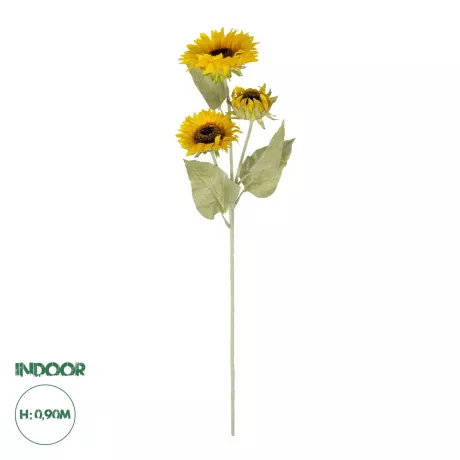 Τεχνητός Κήπος YELLOW SUNFLOWER BRANCH  Τεχνητό Διακοσμητικό Κλαδί Ηλιοτρόπιο Κίτρινο Y90cm