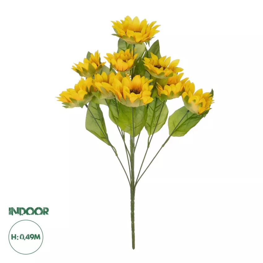 Τεχνητός Κήπος YELLOW SUNFLOWER BRANCH  Τεχνητό Διακοσμητικό Κλαδί Ηλιοτρόπιο Κίτρινο Y49cm