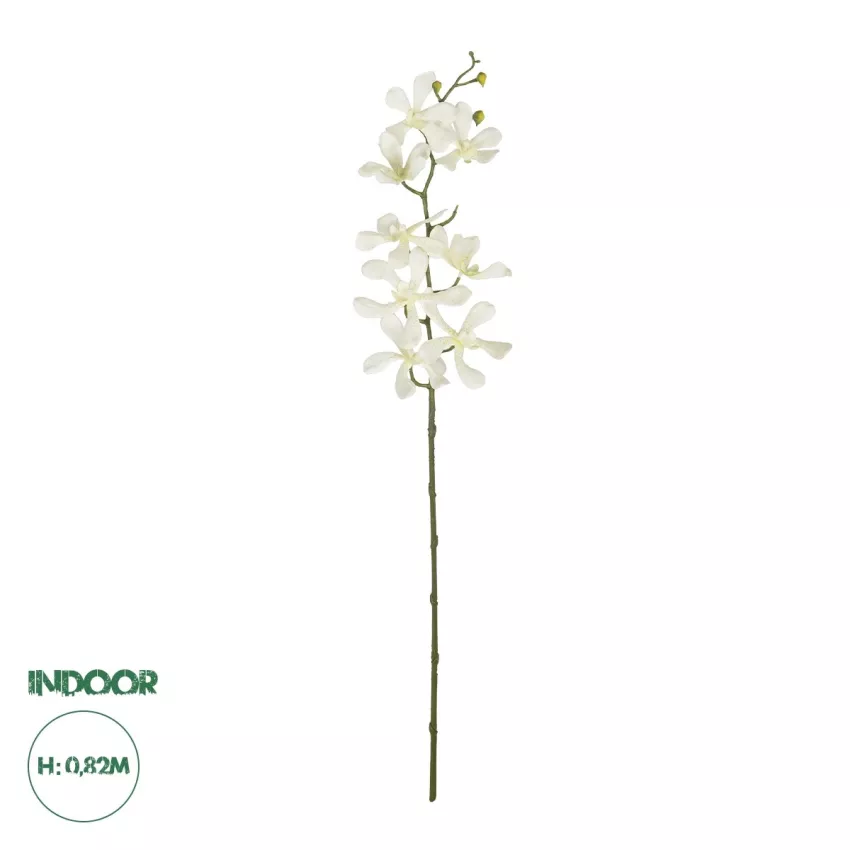 Τεχνητός Κήπος WHITE VANDA ORCHID BRANCH  Τεχνητό Διακοσμητικό Κλαδί Λευκή Ορχιδέα Y82cm