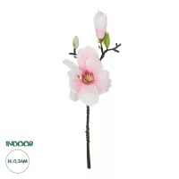 Τεχνητός Κήπος WHITE PING MAGNOLIA BRANCH  Τεχνητό Διακοσμητικό Κλαδί Λευκή Ροζ Μαγνόλια Y36cm
