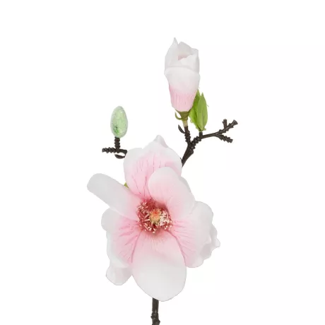 Τεχνητός Κήπος WHITE PING MAGNOLIA BRANCH  Τεχνητό Διακοσμητικό Κλαδί Λευκή Ροζ Μαγνόλια Y36cm