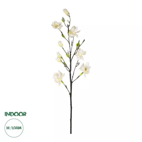 Τεχνητός Κήπος WHITE YELLOW MAGNOLIA BRANCH  Τεχνητό Διακοσμητικό Κλαδί Λευκή Κίτρινη Μαγνόλια Y108cm