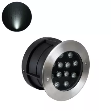 UNDERWATER-GUNE  Υποβρύχιο Χωνευτό Φωτιστικό Σποτ Ειδικό για Σιντριβάνια LED 12W 1200lm 60° DC 24V Αδιάβροχο IP68 Φ10 x Υ7.5cm Ψυχρό Λευκό 6000K - Ανοξείδωτο Ατσάλι