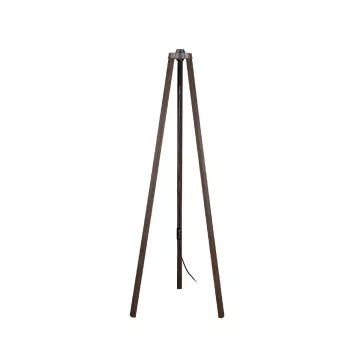 TRIPOD  Μοντέρνο Επιδαπέδιο Φωτιστικό Μονόφωτο 1 x E27 IP20 Καφέ Ξύλο - Μ38 x Π38 x Υ120cm