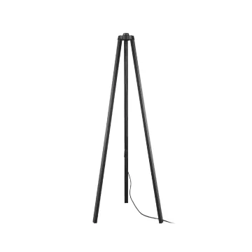 TRIPOD  Μοντέρνο Επιδαπέδιο Φωτιστικό Μονόφωτο 1 x E27 IP20 Μαύρο Ξύλο - Μ38 x Π38 x Υ120cm