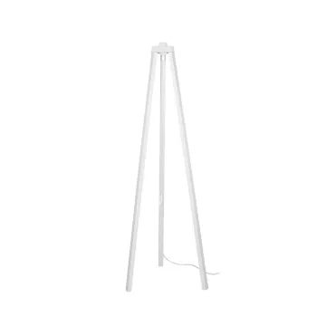 TRIPOD  Μοντέρνο Επιδαπέδιο Φωτιστικό Μονόφωτο 1 x E27 IP20 Λευκό Ξύλο - Μ38 x Π38 x Υ120cm