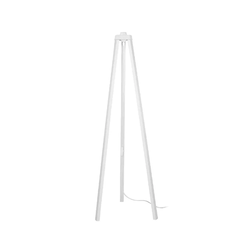 TRIPOD  Μοντέρνο Επιδαπέδιο Φωτιστικό Μονόφωτο 1 x E27 IP20 Λευκό Ξύλο - Μ38 x Π38 x Υ120cm