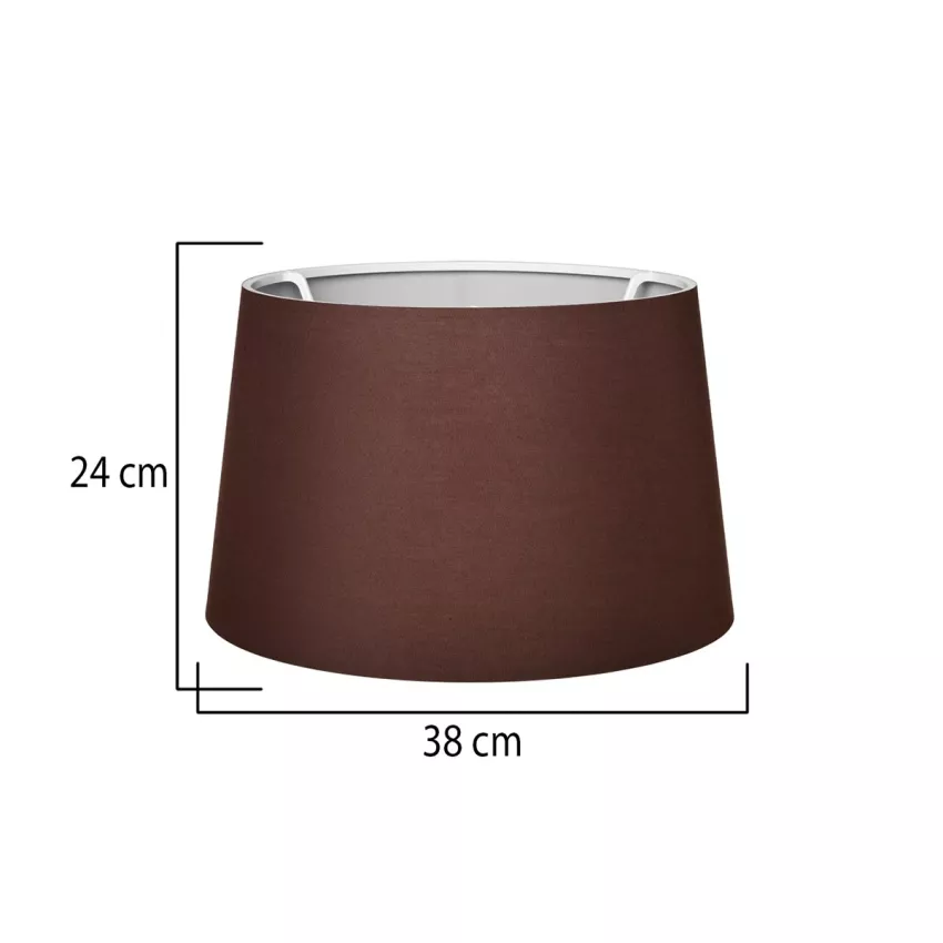 COVER  Μοντέρνο Φωτιστικό Καπέλο Καφέ Ύφασμα - Μ38 x Π38 x Υ30cm