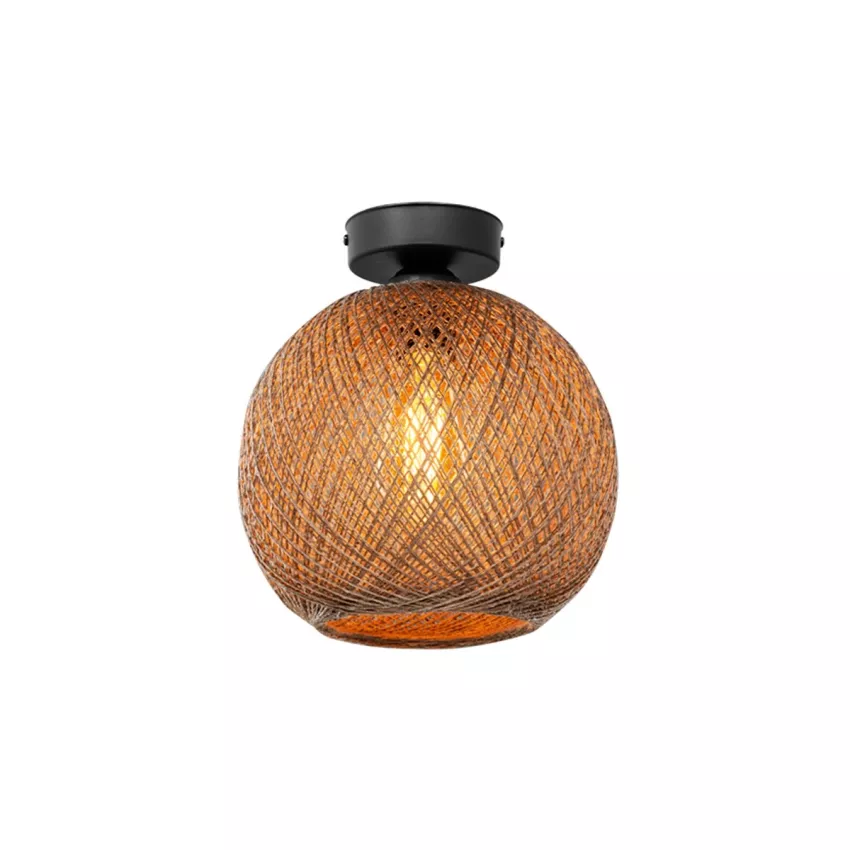 GLOBOSTAR® CORDE  Μοντέρνο Φωτιστικό Οροφής με Ντουί 1 x E27 AC 220-240V IP20 - Μπεζ - Μ25 x Π25 x Υ26cm