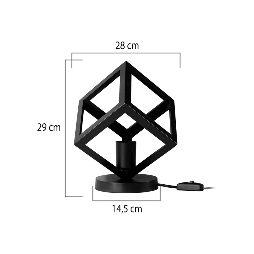 DISE Μοντέρνο Eπιτραπέζιο Φωτιστικό Μονόφωτο 1 x E27 IP20 Μαύρο Πλαστικό - Μ28 x Π28 x Υ29cm DISE Μοντέρνο Eπιτραπέζιο Φωτιστικό Μονόφωτο 1 x E27 IP20 Μαύρο Πλαστικό - Μ28 x Π28 x Υ29cm