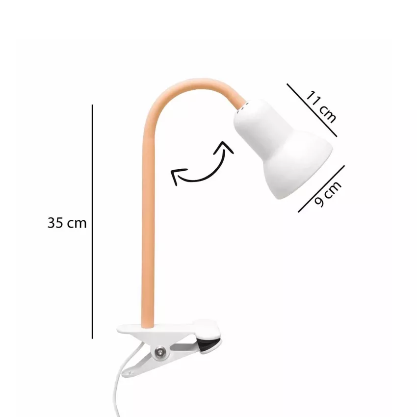 TAVOLO  Παιδικό Eπιτραπέζιο Φωτιστικό Μονόφωτο 1 x E27 IP20 Πορτοκαλί & Λευκό Πλαστικό - Μ11 x Π9 x Υ35cm