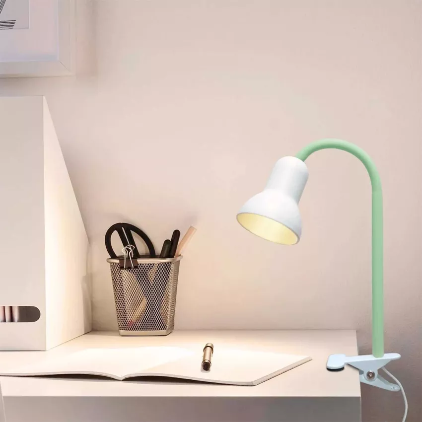 TAVOLO  Παιδικό Eπιτραπέζιο Φωτιστικό Μονόφωτο 1 x E27 IP20 Πράσινο & Λευκό Πλαστικό - Μ11 x Π9 x Υ35cm