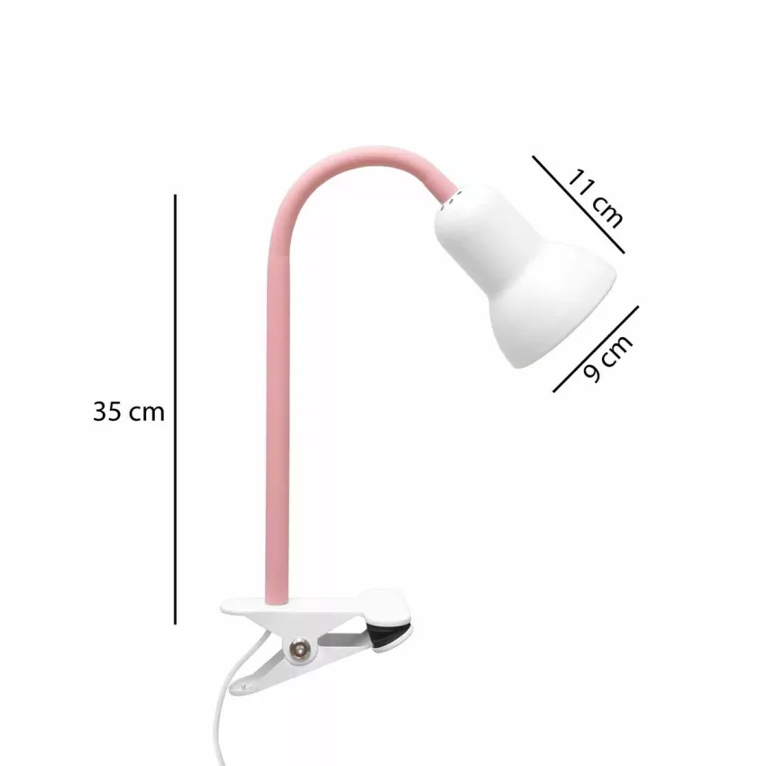 TAVOLO  Παιδικό Eπιτραπέζιο Φωτιστικό Μονόφωτο 1 x E27 IP20 Ροζ & Λευκό Πλαστικό - Μ11 x Π9 x Υ35cm