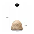 MEKA Boho Κρεμαστό Φωτιστικό Καμπάνα Μονόφωτο 1 x E27 IP20 Μπεζ Rattan - Μ30 x Π30 x Υ25cm MEKA Boho Κρεμαστό Φωτιστικό Καμπάνα Μονόφωτο 1 x E27 IP20 Μπεζ Rattan - Μ30 x Π30 x Υ25cm