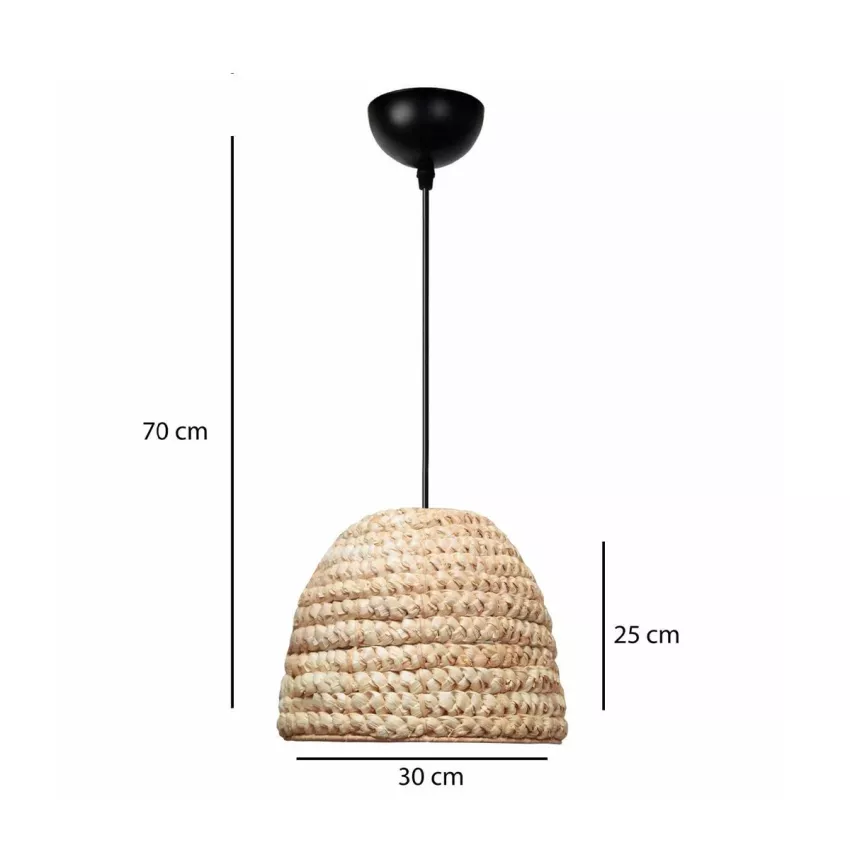 MEKA Boho Κρεμαστό Φωτιστικό Καμπάνα Μονόφωτο 1 x E27 IP20 Μπεζ Rattan - Μ30 x Π30 x Υ25cm MEKA Boho Κρεμαστό Φωτιστικό Καμπάνα Μονόφωτο 1 x E27 IP20 Μπεζ Rattan - Μ30 x Π30 x Υ25cm