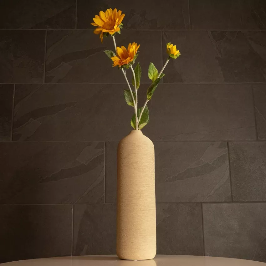 Τεχνητός Κήπος VELENCIA  Διακοσμητικό Κεραμικό Βάζo Μπεζ Π10 x Μ10 x Υ33 cm