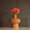 Τεχνητός Κήπος CORNEOL  Διακοσμητικό Κεραμικό Βάζo Καφέ Π17 x Μ17 x Υ20cm