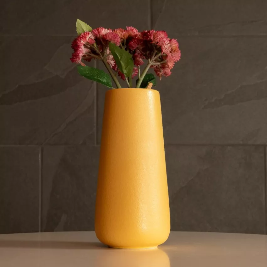 Τεχνητός Κήπος LEGIAN  Διακοσμητικό Κεραμικό Βάζo Πορτοκαλι Π10 x Μ10 x Υ20cm