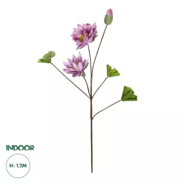 Τεχνητός Κήπος PINK LOTUS BRANCH  Τεχνητό Διακοσμητικό Ροζ Κλαδί Λωτός Y120cm