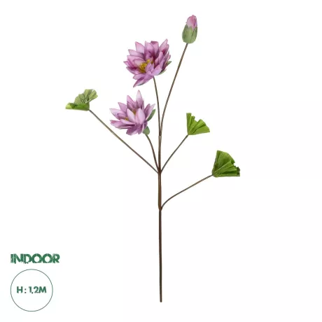 Τεχνητός Κήπος PINK LOTUS BRANCH  Τεχνητό Διακοσμητικό Ροζ Κλαδί Λωτός Y120cm