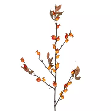 Τεχνητός Κήπος ORANGE BERRIES FRUIT BRANCH 21444 Τεχνητό Διακοσμητικό Κλαδί Πορτοκαλί Γκί Y94cm