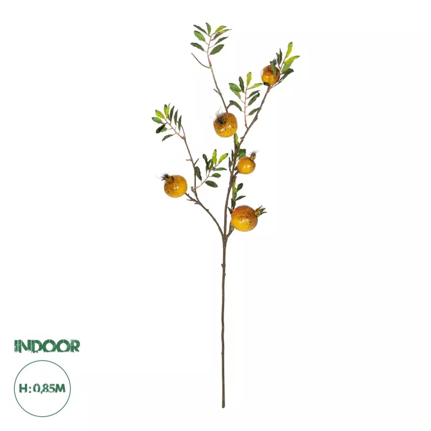 Τεχνητός Κήπος YELLOW POMEGRANATE  FRUIT BRANCH  Τεχνητό Διακοσμητικό Κίτρινη Κλαδί Ροδιά Y85cm