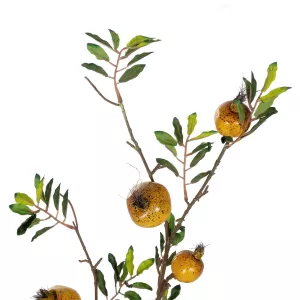 Τεχνητός Κήπος YELLOW POMEGRANATE  FRUIT BRANCH  Τεχνητό Διακοσμητικό Κίτρινη Κλαδί Ροδιά Y85cm