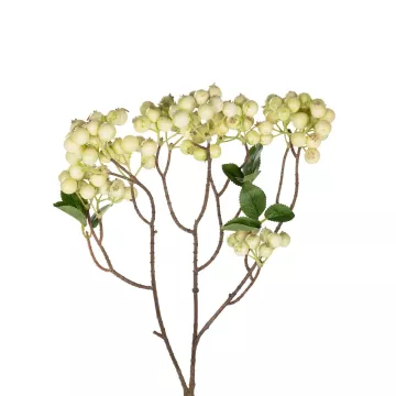 Τεχνητός Κήπος WHITE BERRIES FRUIT BRANCH  Τεχνητό Διακοσμητικό Κλαδί Λευκό Γκί Y96cm