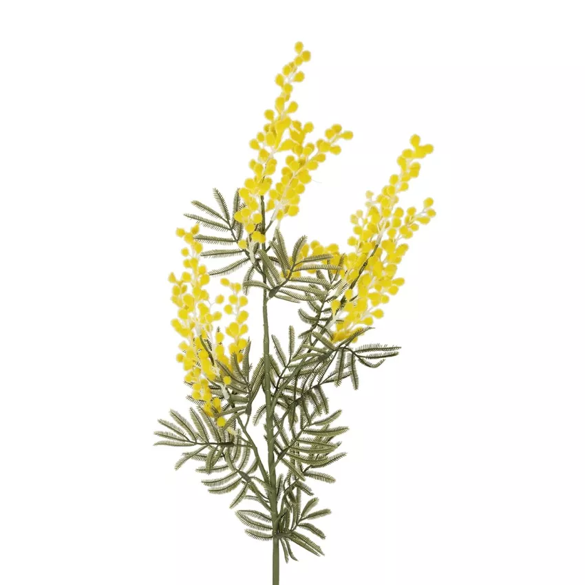 Τεχνητός Κήπος YELLOW MIMOSA FRUIT BRANCH  Τεχνητό Διακοσμητικό Κλαδί Κίτρινη Μιμόζα Y76cm