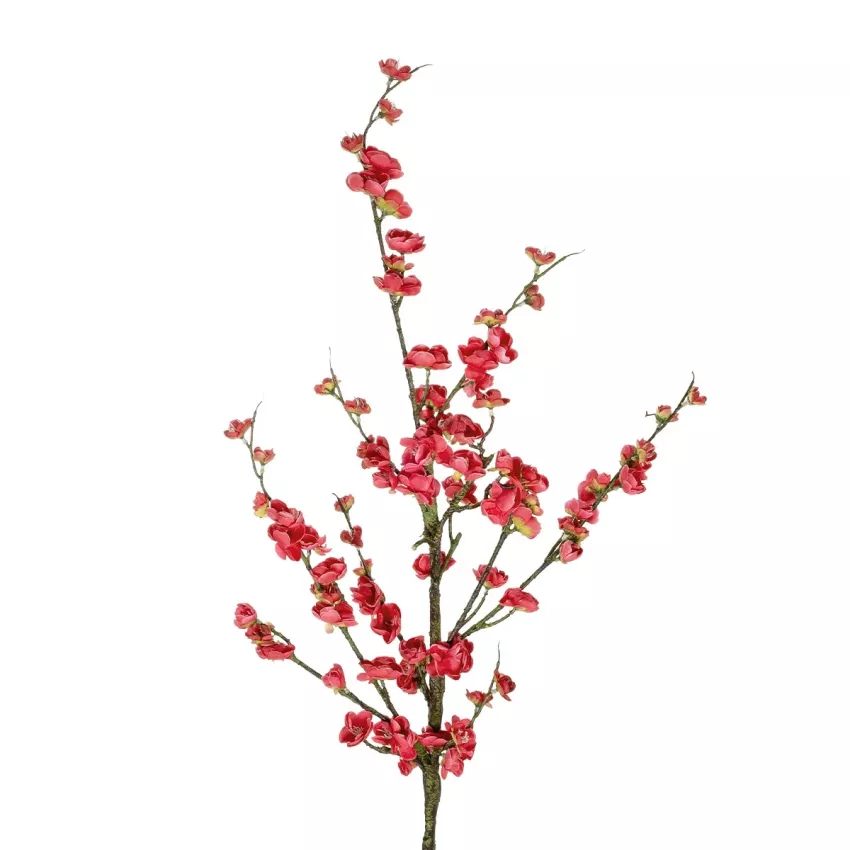 Τεχνητός Κήπος CHINESE RED PLUM BLOSSOM BRANCH  Τεχνητό Διακοσμητικό Κλαδί Κόκκινης Κερασίας Y113cm
