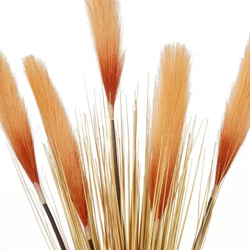 Τεχνητός Κήπος ORANGE PAMPAS GRASS BRANCH  Τεχνητό Διακοσμητικό Κλαδί Πορτοκαλί Πάμπας Y88cm