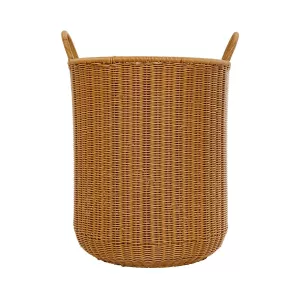 Τεχνητός Κήπος TORINO  Διακοσμητικό Πλεκτό Καλάθι - Κασπώ Γλάστρα -  Μπεζ Φ37cm x Υ52cm