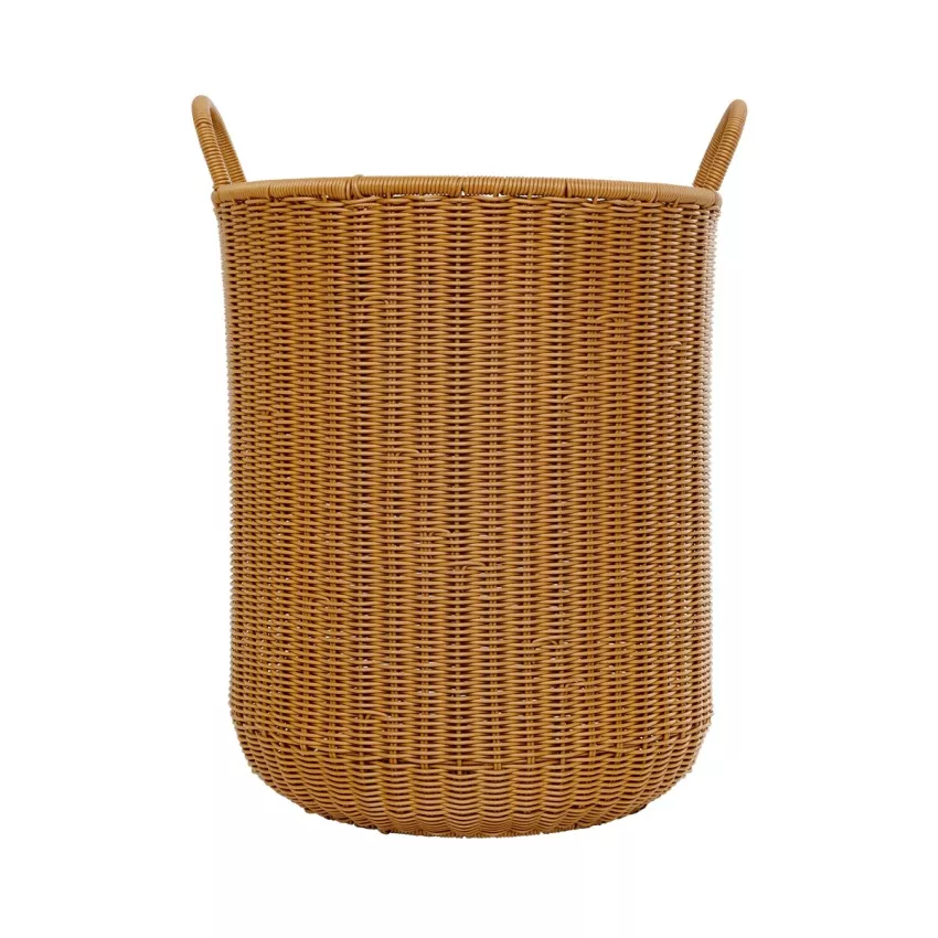 Τεχνητός Κήπος TORINO  Διακοσμητικό Πλεκτό Καλάθι - Κασπώ Γλάστρα -  Μπεζ Φ37cm x Υ52cm