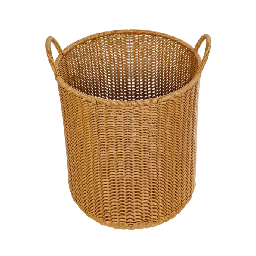 Τεχνητός Κήπος TORINO  Διακοσμητικό Πλεκτό Καλάθι - Κασπώ Γλάστρα -  Μπεζ Φ37cm x Υ52cm