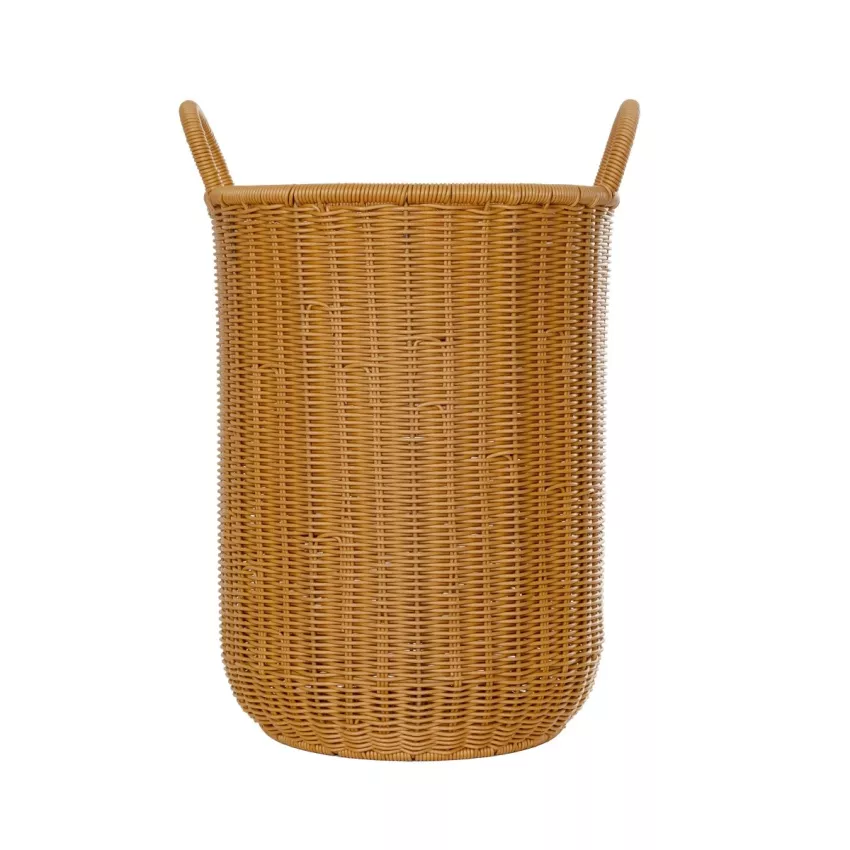 Τεχνητός Κήπος TORINO  Διακοσμητικό Πλεκτό Καλάθι - Κασπώ Γλάστρα -  Μπεζ Φ31cm x Υ47cm