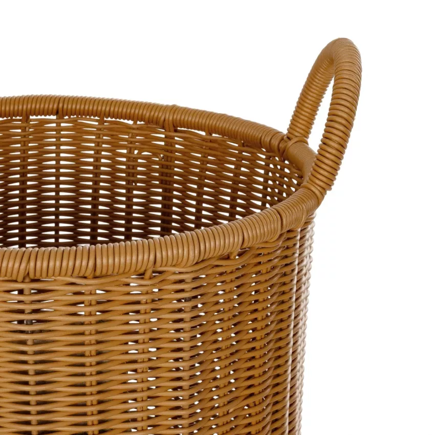 Τεχνητός Κήπος TORINO  Διακοσμητικό Πλεκτό Καλάθι - Κασπώ Γλάστρα -  Μπεζ Φ31cm x Υ47cm