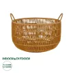 Τεχνητός Κήπος COCOA  Διακοσμητικό Πλεκτό Καλάθι - Κασπώ Γλάστρα -  Μπεζ Φ30cm x Υ40cm
