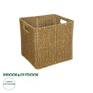 Τεχνητός Κήπος SIENA  Διακοσμητικό Πλεκτό Καλάθι - Κασπώ Γλάστρα -  Μπεζ Μ32 x Π28 x Υ30cm