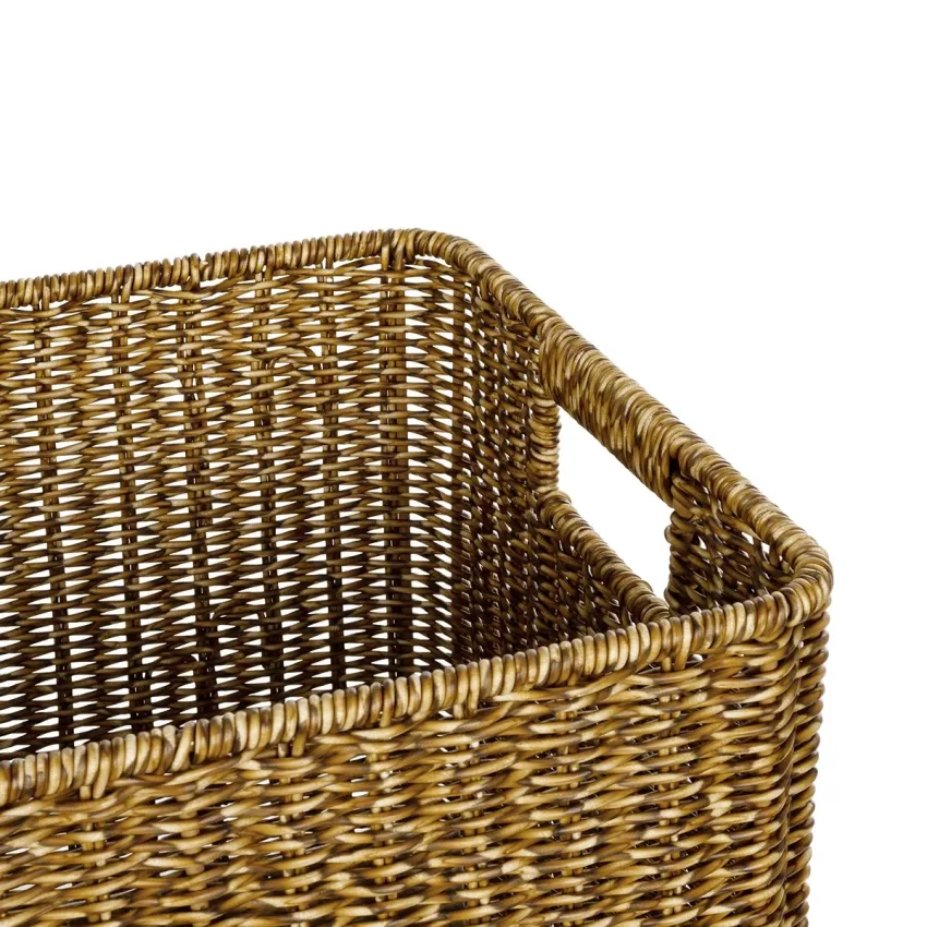 Τεχνητός Κήπος SIENA  Διακοσμητικό Πλεκτό Καλάθι - Κασπώ Γλάστρα -  Μπεζ Μ32 x Π28 x Υ30cm