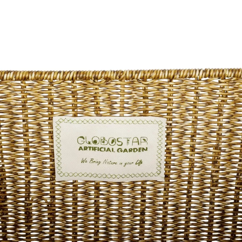 Τεχνητός Κήπος SIENA  Διακοσμητικό Πλεκτό Καλάθι - Κασπώ Γλάστρα -  Μπεζ Μ32 x Π28 x Υ30cm