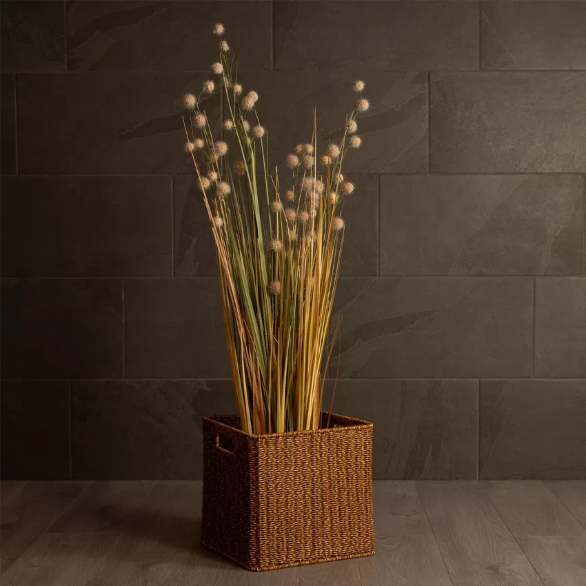 Τεχνητός Κήπος SIENA  Διακοσμητικό Πλεκτό Καλάθι - Κασπώ Γλάστρα -  Μπεζ Μ32 x Π28 x Υ30cm
