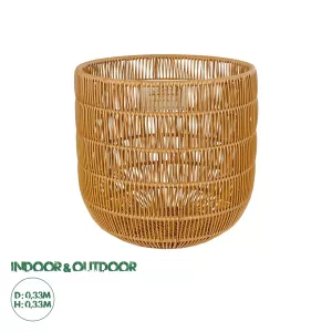 Τεχνητός Κήπος DAKOTA  Διακοσμητικό Πλεκτό Καλάθι - Κασπώ Γλάστρα -  Μπεζ Φ33cm x Υ33cm
