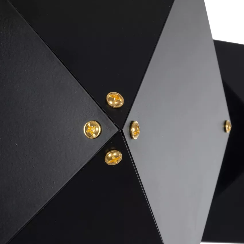 WELLES  Μοντέρνο Επιτοίχιο Φωτιστικό Απλίκα Δίφωτο 2 x E27 IP20 Μαύρο & Χρυσό Μέταλλο - Μ52 x Π21 x Υ17cm