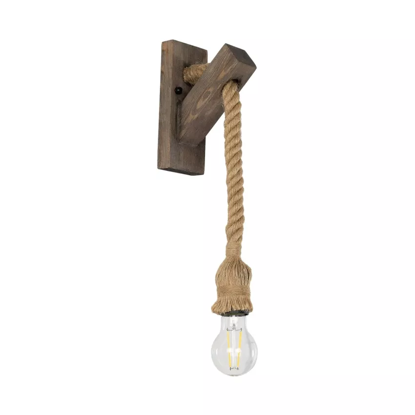 GLOBOSTAR® KENSI  Boho Φωτιστικό Τοίχου - Απλίκα με Ντουί 1 x E27 AC 220-240V IP20 - Καφέ & Μπεζ - Μ7 x Π15 x Υ38cm