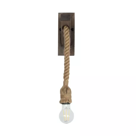 GLOBOSTAR® KENSI  Boho Φωτιστικό Τοίχου - Απλίκα με Ντουί 1 x E27 AC 220-240V IP20 - Καφέ & Μπεζ - Μ7 x Π15 x Υ38cm