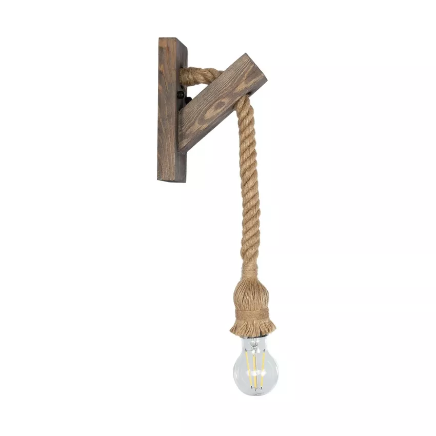 GLOBOSTAR® KENSI  Boho Φωτιστικό Τοίχου - Απλίκα με Ντουί 1 x E27 AC 220-240V IP20 - Καφέ & Μπεζ - Μ7 x Π15 x Υ38cm