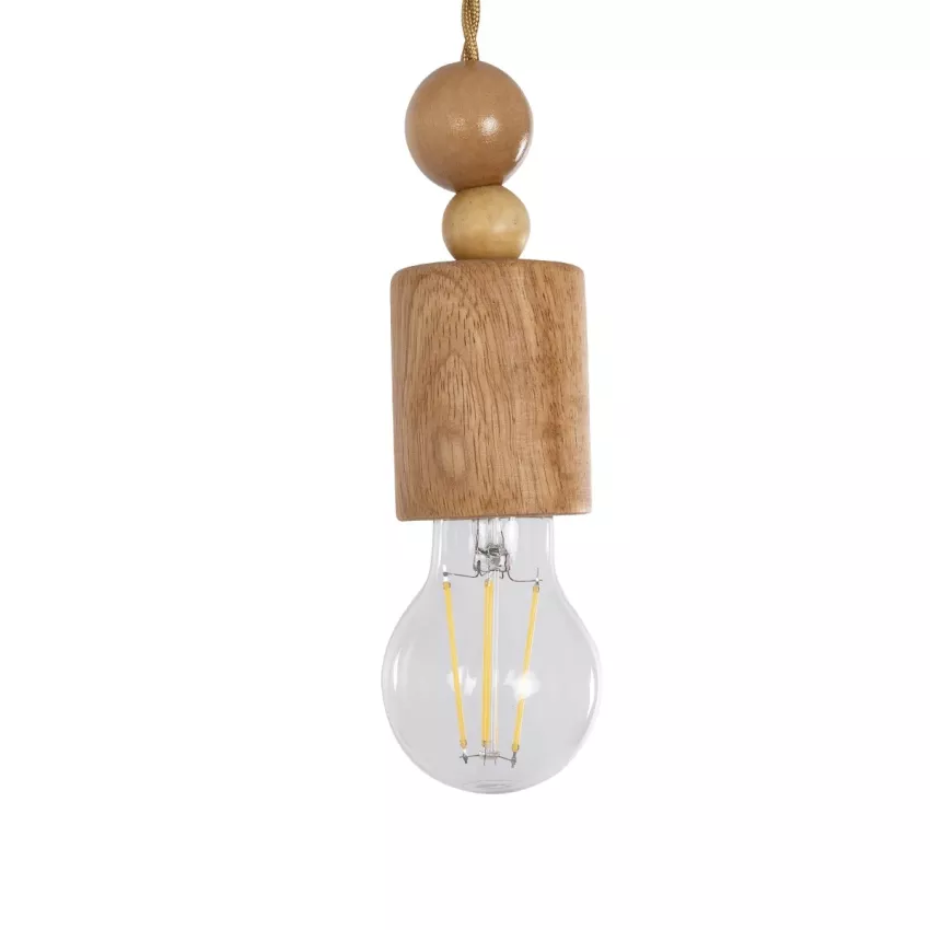 NOVO  Vintage Επιτοίχιο Φωτιστικό Απλίκα Μονόφωτο 1 x E27 IP20 Μπεζ Ξύλο με Μπεζ Σχοινί - Μ7 x Π27 x Υ65cm