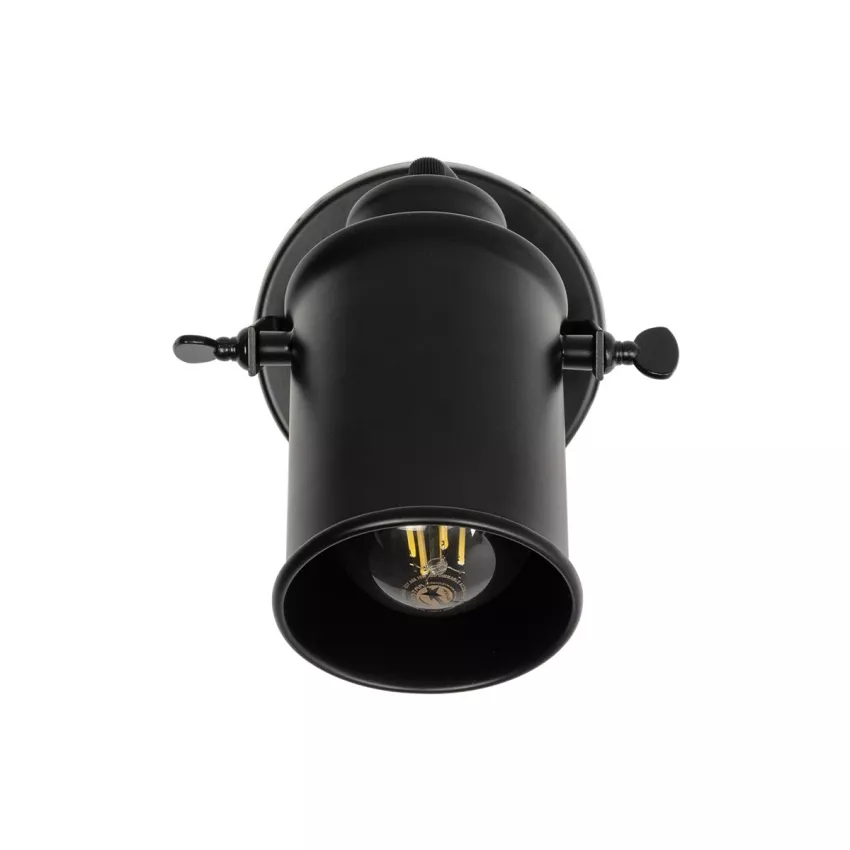 JAKE  Μοντέρνο Επιτοίχιο Φωτιστικό Απλίκα Μονόφωτο 1 x E27 IP20 Μαύρο Μέταλλο - Μ9 x Π21 x Y16cm